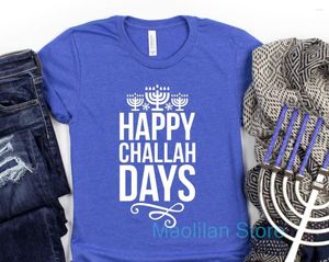Men's T Shirts Happy Challah Days Shirt Hanukkah Graphic Tee Menorah Funny Women Men Unisex Plus Size