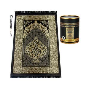 Мусульманский молитвенный коврик подарок таффата кааба рисунок 99 бисера 6 мм розария коробки Исламская легкая легкая яркая кисточка 211104262P
