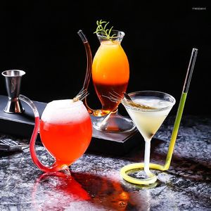 Weingläser Kreative Schraube Spirale Stroh Molekül Cocktailglas Bar Party Becher Martini Champagner Coupes Vaso Ins Vampire Cup