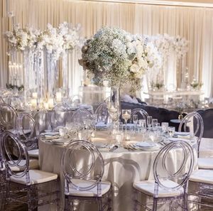 Modern klar kristall transparent tiffany akryl phoenix stolar för bröllopsrum och evenemang 913