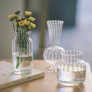 Полосатая простая стеклянная ваза модная гидропонная украшение дома ваза на рабочем столе