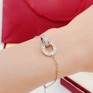 Sier Chain Jewelry Rose Gold Armband Woman and Man Necklace Matchning med samma modell Wedding Chirstmas Valentine's Day Armband