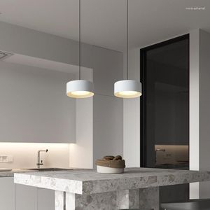 Pendant Lamps Modern Nordic Simple Dining Table Light Metal Shade White Black Fixture Bedside Counter Bar Kitchen Drop Hanging Lamp