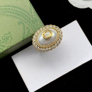 Vintage Pearl Ring Ladies Classic Copper Diamond Setting Medieval Ornate Bronze Ring Vintage 18K Gold Plated Open End Ring