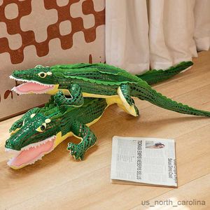 Gefüllte Plüschtiere 70/90 cm ausgestopft Tier echtes Leben Alligator Plüschspielzeugsimulation Krokodilpuppen Ceawe