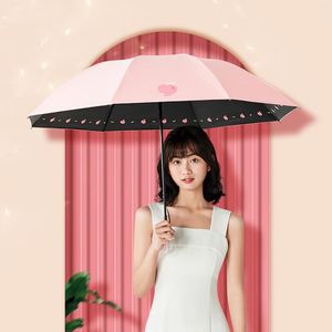 Paraplyer paradise paraply ultralätt solskyddsmedel sol uv skydd kvinnlig kompakt bärbar solsken regn dubbelanvändning umbre