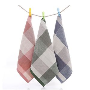Cotton Cloth Color Grid Gauze Small Towel Gauze Saliva Towel Handkerchief Cotton Plaid Soft Thick Towel 34x34cm
