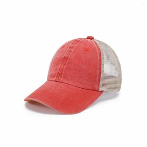 Bonés de bola lavado boné de beisebol retro net fazer velho chapéu de sol masculino protetor solar pato cabeça viseira armazenamento
