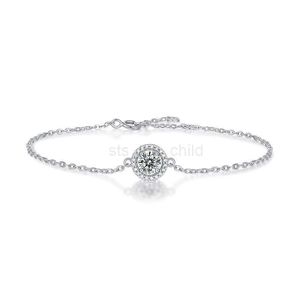 Pulseiras de charme 925 prata esterlina 0,5 ct moissanite pulseira de noivado feminino aniversário fofo presente romântico