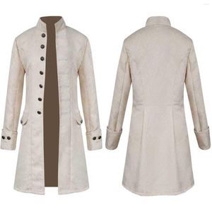 Men's Trench Coats Halloween Overcoat Men Winter Warm Vintage Tailcoat Jackets Gothic Victorian Medieval Costume Outwear Buttons Tuxedo