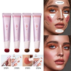 Face Liquid Blusher Natural Cream Cheek Peach Blush Makeup Multi-use Stick Highlighter Contour Blush Brighten Cosmetic