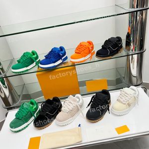 Designer skor män sneakers tränare maxi sneaker plattform tränare mocka skor kvinnor läder sneaker diy spänne tränare bröd gröna orange svarta skor