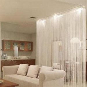 Solid Color String Curtain 1 m 2m dekoration partition enkel elegant romantisk dörrgardiner för vardagsrum ren gardiner s293k