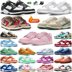 Panda Correndo Sapatos Designer Baixo Sapatos Casuais Mens Treinadores Chunky Espaço Fantasma Triplo Rosa Laranja Lagosta Rosa Sussurro Cinza Nevoeiro Mulheres Esportes Sapatilhas