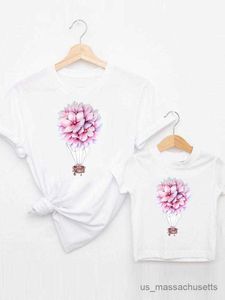 Familjsmatchande kläder Butterfly Dandelion Plant Graphic Tee T-shirt Family Matching Outfits Women Kid Child Child Summer Mamma Mama Mother Clothing Clothing R230810