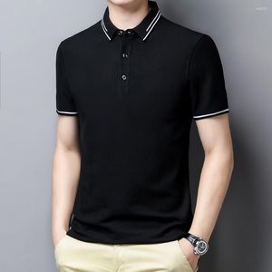 Erkek Polos Yaz Kısa Kollu Polo Gömlek İş Rahat Slim Fit T Shirt Üst Giyim Tee Siyah Sarı Renk Büyük Boyut 5xl