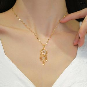 Pendant Necklaces Dream Catcher Feather Tassel Luxury Necklace Banquet Wedding Lady Versatile Collarbone Chain Commemorative Exquisite