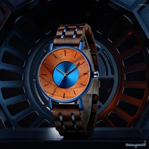 Wristwatches Top Quartz Watches For Men Wooden Male Business Men's Chronograph Clock Reloj Hombres