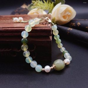 Charm Bracelets Handmade Natural Gem Agate Bracelet With Nephrite Jade And Freshwater Pearl For Women Gift