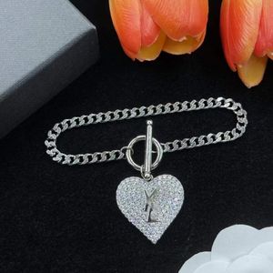 Designer Sier Fashion Women Letter Diamond Bracelet Wedding Jewelry Party Gift Jewelry