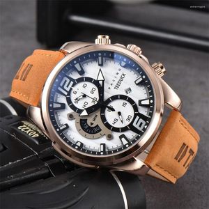 Wristwatches Quartz Watch Luxury Band Luminous Stainless Steel Leather Chronograph 44MM Men Wristwatch