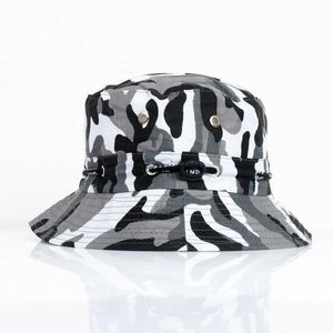 Breda randen hattar hink hattar varumärke kamouflage hink hatt militär bob panama hattar grundläggande fast cap hattar med elastiskt rep för vandringsklättring camping yy103 hkd230810