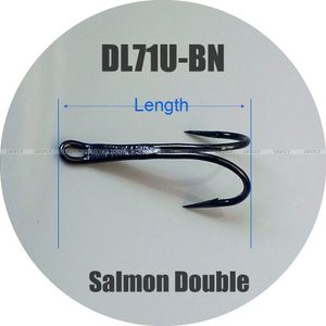 Anzóis de pesca DL71U BN salmão duplo 100 unidades 230809