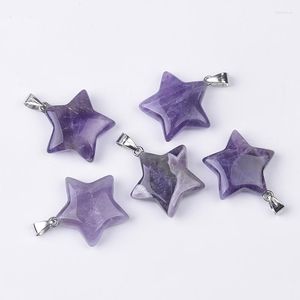 Pendant Necklaces 5pcs/Lot Star Shape Stone Pendants Unisex Gemstone For Jewery Making