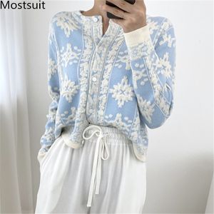 Kvinnors stickor Tees 2023 Autumn Stereoscopic Floral Korean Cardigans Sweater Långärmad Single Breasted Tops Vintage Elegant Ladies Cardigan 230809