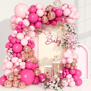 Andra evenemangsfest levererar macaron rosa ballong garland båg kit bröllop födelsedagsfest dekoration baby shower flicka latex konfetti ballon födelsedag dekor 230809