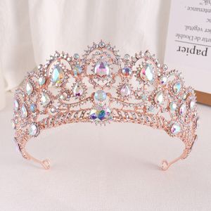 Barokowy AB Crystal korona nowoczesna akcesoria do włosów nowe eleganckie naszeczki norszeksualne kobiety dziewczyny sukienki ślubne opaski na głowę