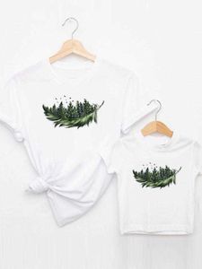 Family Matching Outfits Graphic Tee Forest Fashion Love T-shirt Family Matching Outfits Boy Girl Women Kid Child Summer Mom Mama Mother Clothes Clothing