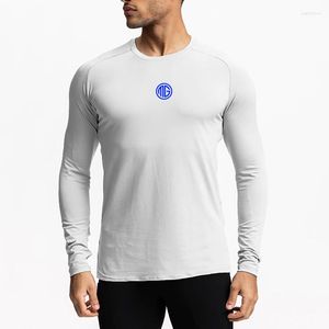 Erkek Tişörtleri Nefes Alabilir Marka Uzun Kollu Egzersiz Vücut Geliştirme Fitness T-Shirt Rahat Rahat Moda Trend İnce Spor Gömlek