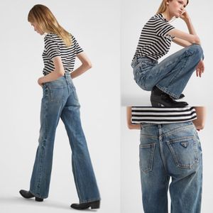 Calças casuais chegadas cintura alta rua perna reta jeans mulheres designer roupas