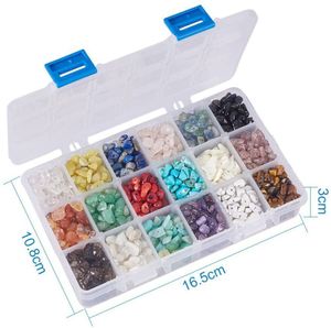 Acrylic Plastic Lucite Natural Stone Beads Box WIth Accessories and Tools Irregular Gemstones Healing Loose Rocks For DIY Bracelet Jewelry Making Craft 230809