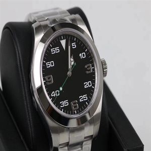 2020 New Style Ro Automatic 2813 Movement Air King Men watch Black Dial 316 Stainless Band Male watch Monor Hemmo274p