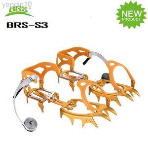 Rock Protection 14 Teeth Claws Snow Crampons Special Al-Alloy Ice Gripper Outdoor Climbing Mountaineering Equipment Non-Slip Crampons BRS-S3 HKD230810