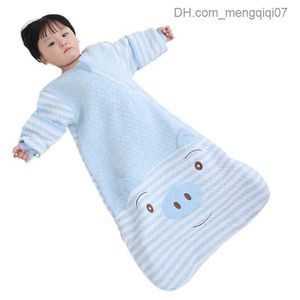 Pyjamas Winter Neonatal Cartoon Sleeping Bag Infant Slaapzak Löstagbara pojkar och flickors sömnklänning Swaddle Filt Saco Bebe Z230811
