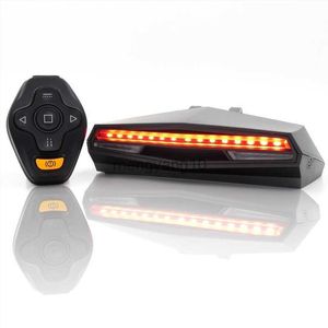 Światła rowerowe Bezprzewodowe rowerowe światło Ogona Inteligentna USB Rower Light Light Cycling Akcesoria zdalne obrót Rower LED Tylne światło laserowe HKD230810