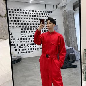 Herrbyxor Jumpsuit 2023 Casual Cargo Pant Male Men High Street Hip Hop Streetwear Harem Trousers Overall Dancing Clothes