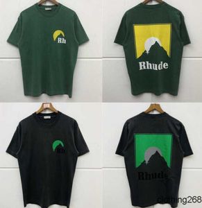 Rhude T-Shirts Erkek Kadın Japonya RH Saç Modeli Baskı Üst Tees Yaz tarzı Rhude Rhude T Shirt 66+