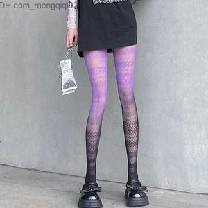 Socks Hosiery Maid Gradient Ramp Color Lace Silk Stockings Fish Net Tight Lolita Role Playing Clothing Accessories Socks Perforated Girl Tuiwa Z230810