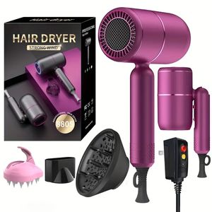 2000W Ionic Hair Dryer: Powerful Blow Dryer with Foldable Handle, Constant Temperature Hair Care Without Damaging Hair