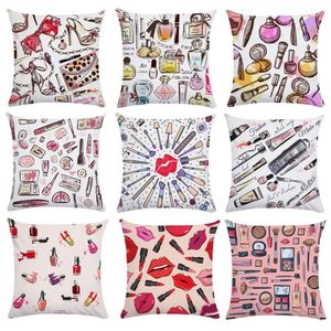 Pillow Case Beautiful Colorful Lipstick Perfume Girls Room Cute Sofa Bed Living Can Be Customized 230809