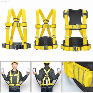 Rock Protection Aerial Work Safety Harness Lanyard on back Fall Protection Belt Electrician Construction HKD230810