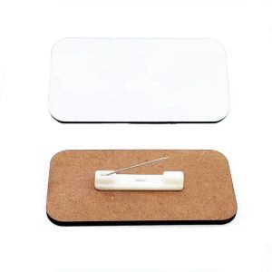 wholesale Sublimation MDF Name Tags Office Supplies Blanks Badge for Work DIY Personalized Card LL