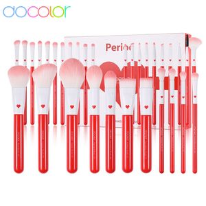 Makeup Tools Docolor Brushes Set Blush Eyeshadow Eyebrow Face Foundation Powder Cosmetic Tool Professional Eyes Make Up Lip Bursh Gift 230809