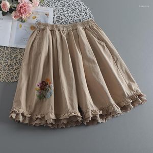 Women's Shorts Mori Gril Department Delicate Embroidery Lace Women Summer Loose Large Version Of Thin Age Wide Leg Pants