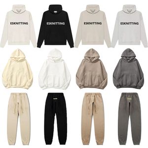 Hoodie Essentialsweatshirts 24ss~ Essentialls Jacquard Designer Herren Hoodie Stricken Fleece Pullover Langarm Pullover Sweatshirts Gestrickt