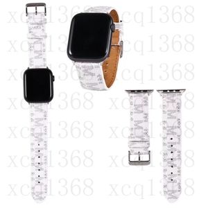 アップルウォッチバンド用の高級デザイナーウォッチバンドストラップ42mm 38mm 40mm 41mm 44mm 45mm 49mm IWATCH 8 7 6 5 4 3 2男の女性ブラックレザーMレタープリントストラップ